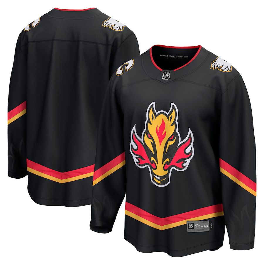 Men Calgary Flames Fanatics Branded Black Alternate Premier Breakaway NHL Jersey->calgary flames->NHL Jersey